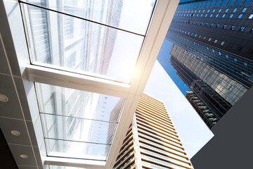 Grass canopy roof of office building