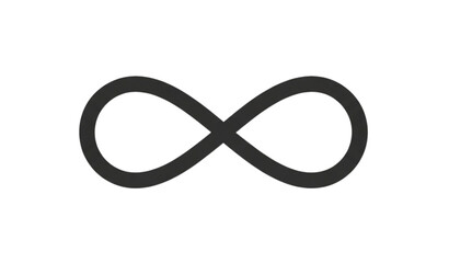 Minimal infinity loop flat vector icon isolated on transparent background