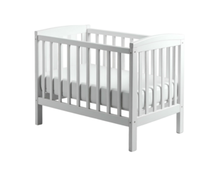 White Wooden Baby Crib Furniture Nursery.
