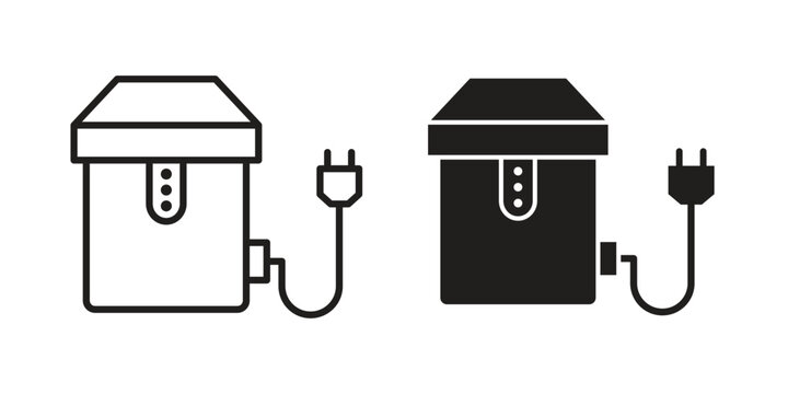 Garbage disposal icon concept template. linear or solid icon collection