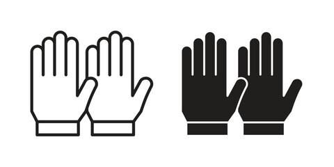 Obraz premium Gloves icon concept template. linear or solid icon collection