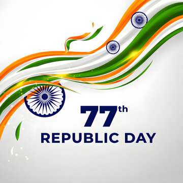 77th Republic day of india celebration design 
