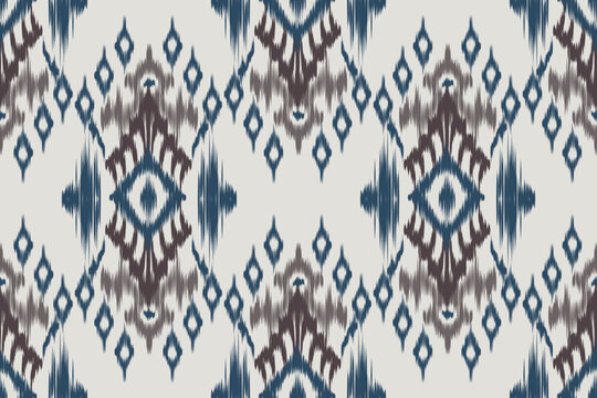 ikat floral paisley embroidery seamless pattern on background. ikat ethnic flower oriental pattern traditional. Aztec-style abstract vector illustration. design for fashion ,fabric clothing