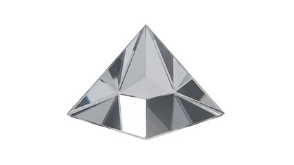 Clear Geometric Crystal Pyramid
