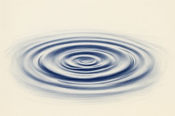 Fototapeta premium Pencil hand drawn blue colored pencil sketch of water ripples. Artistic concentric wave illustration for zen, spa, calm and mindfulness concept on textured paper.