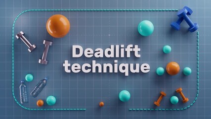 Deadlift Technique and Form Guide. Essential Powerlifting Exercise for Full Body Strength, Muscle Growth and Professional Gym Training.