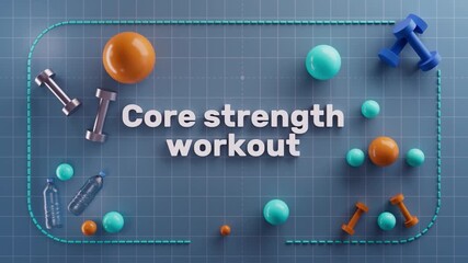 Core Strength Workout Routine. Essential Abs and Midsection Exercises for Stability, Functional Fitness and Athletic Training.