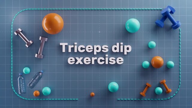 Triceps Dip Exercise for Arm Definition. Effective Bodyweight and Strength Training for Triceps Muscle Growth and Fitness Coaching