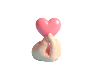 Fototapeta premium Hand Holding Pink Heart Shaped Object.