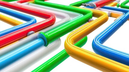 Colorful Interconnected Tubes Network