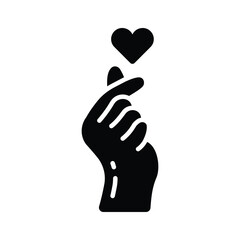 Obraz premium Trendy glyph icon of hand gesture showing romantic heart sign