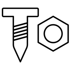 vector illustration of a nut and bolt icon. 