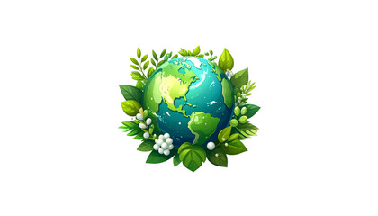 A 3D globe on a white background