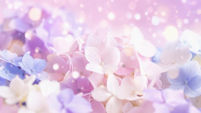 綺麗なピンクと紫の紫陽花の花の背景素材