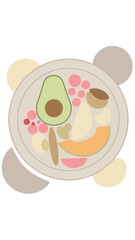 Artistic Illustration Of A Freshly Plated Healthy Meal, Colorful And Appealing Design