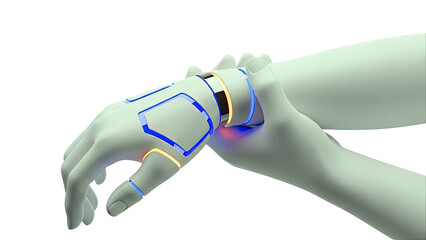 Futuristic Robotic Arm Component on a Human Arm