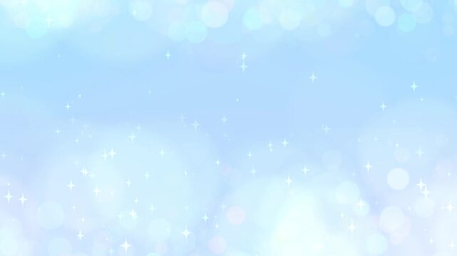 淡い水色のキラキラ背景ループ動画 / Light blue sparkling glitter particles loop background video