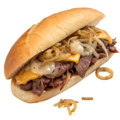 Philly cheese steak isolated on transparent background