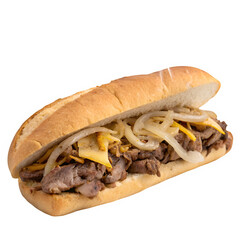 Philly cheese steak isolated on transparent background
