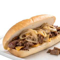 Philly cheese steak isolated on transparent background
