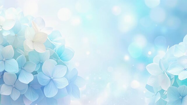 綺麗な水色の紫陽花の花の背景素材