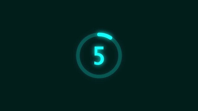Countdown timer from 55 to 0 seconds real time. Modern flat design of countdown animation isolated on transparent background with alpha channel 55 Seconds Digital Countdown Timer Animation