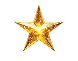 Fototapeta premium Golden Star Shape Decoration Object.