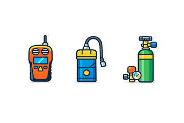 Set of dive equipment icons