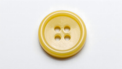Fototapeta premium Button of Cream: A close-up shot of a cream-colored button, featuring four holes. The button's simplicity is highlighted, emphasizing its practical design