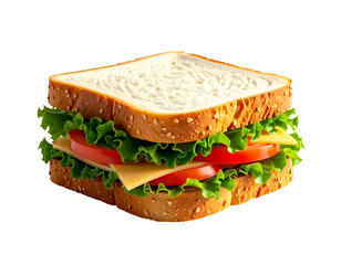 Sandwich with Lettuce Tomato and Cheese Filling.