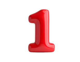 Red Number One Plastic Digit.