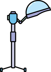 Naklejka premium Standing hair steamer with outline illustration