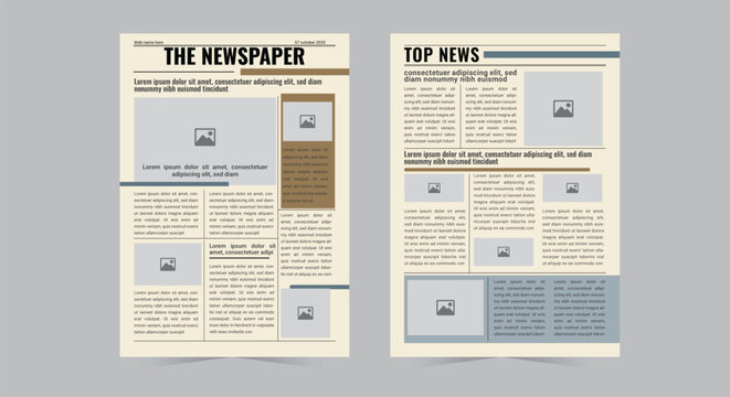 Daily or weekly newspaper template 2 page