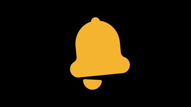 Bell ringing animation, notification subscription symbol. Tap the bell below the video.
