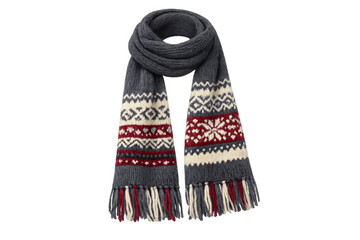 Knitted fair isle scarf providing warmth for winter
