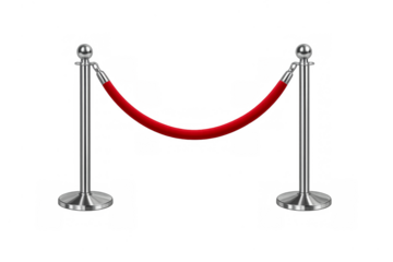 Stanchion post barrier with red velvet rope