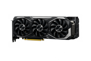 Graphics card with triple fans for computer technology and gaming