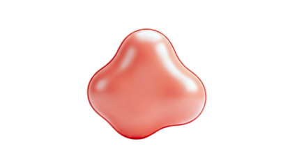 Red 3D Nose Model on White Background