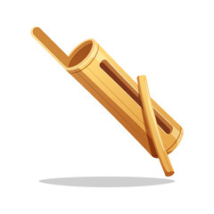 Kentongan bamboo vector isolated on white background.