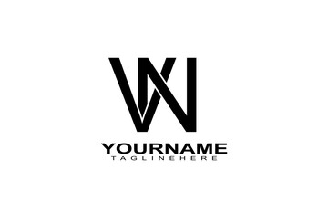 Obraz premium This is a black VN letter logo image suitable for use in logo designs for printing, electronics, textiles, convection, books, posters, tissues, t-shirts, clothing, shoes, accessories companies.