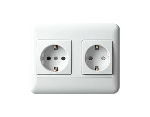 White Double Electrical Outlet Socket.