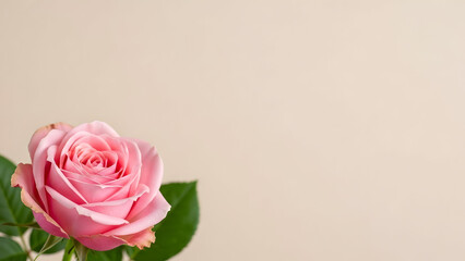 Fototapeta premium Valentine's day pink rose image for romantic celebrations and love