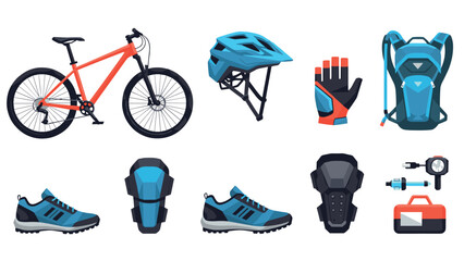 Essential gear for cycling enthusiasts: helmets, gloves, shoes, and more in modern design