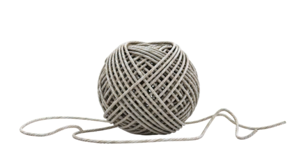Ball of Twine on White Background