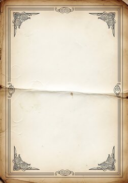 Vintage paper with ornate border and aged texture, perfect for certificates or invitations