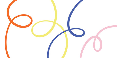 Obraz premium Colorful playful modern abstract squiggle swirl line art doodles background