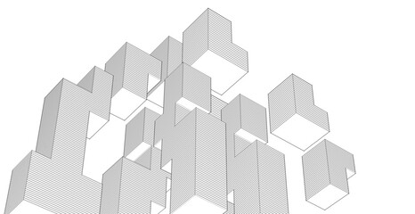 Fototapeta premium abstract architecture geometric shapes 3d
