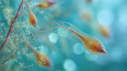Underwater Life with Beautiful Microorganisms