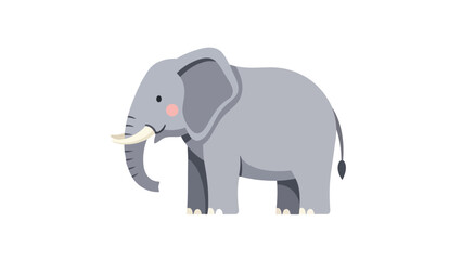 Obraz premium This charming illustration depicts a friendly grey elephant with adorable pink cheeks, standing majestically, perfect for children's educational