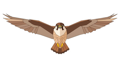 Stylized soaring raptor artwork in flight illustration with spread wings.